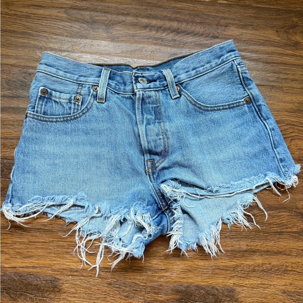 Denim Frayed Hem Women's Shorts